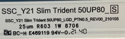 KIT DE LED'S PARA TV LG ( 6 PZ ) / NUMERO DE PARTE EAV65036201 / SSC_Y21 SLIM TRIDENT 50UP80_S / SSC_Y21 SLIM TRIDENT 50UP80_LGD_PTN0.5_REV00_210105 / MODELO 50UP76703LB / 50UQ9000PUD - Imagen 3